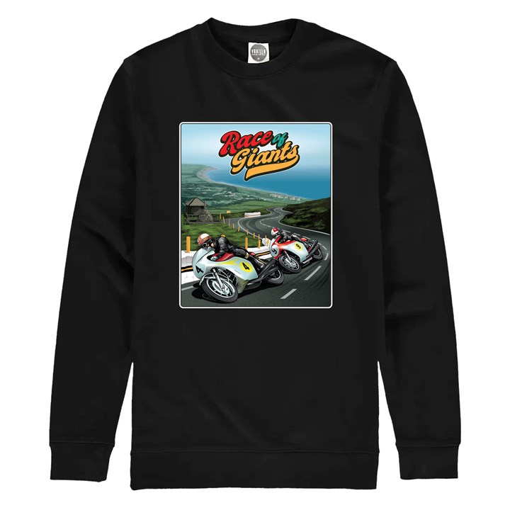 Hailwood vs Ago Race of Giants Sweatshirt Black - click to enlarge