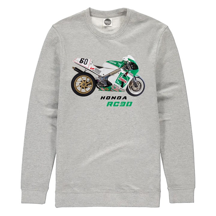 Honda RC30 Sweatshirt Heather Grey - click to enlarge