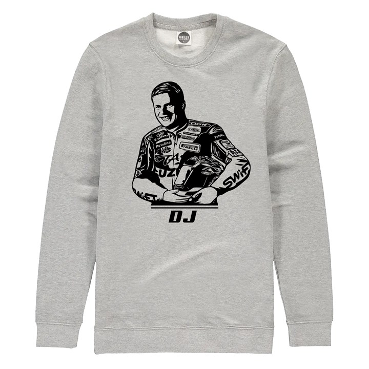 David Jefferies Stencil Sweatshirt Heather Grey - click to enlarge