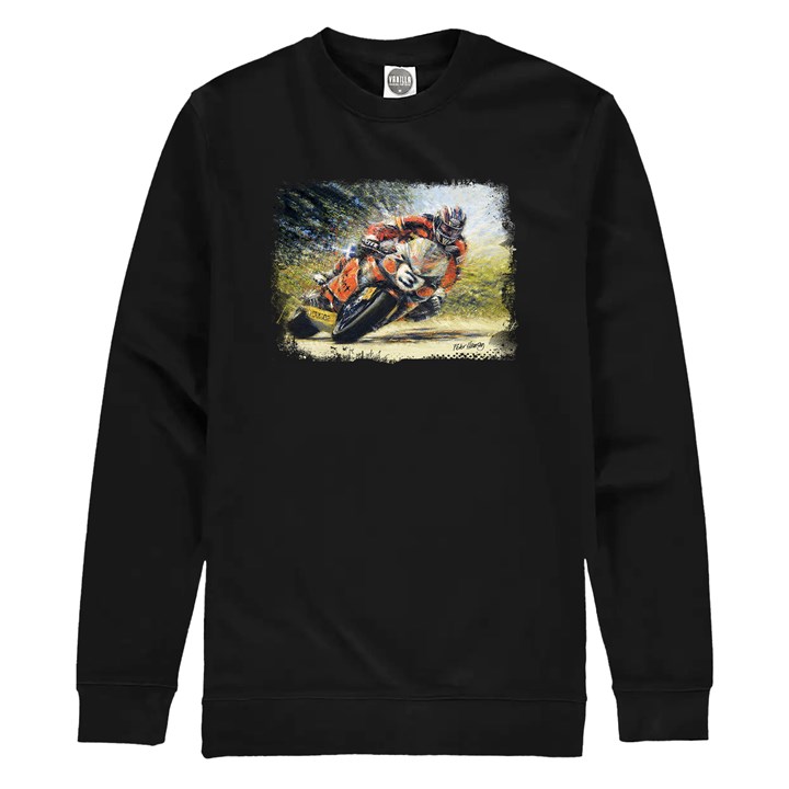 John McGuinness Art Print Sweatshirt Black - click to enlarge