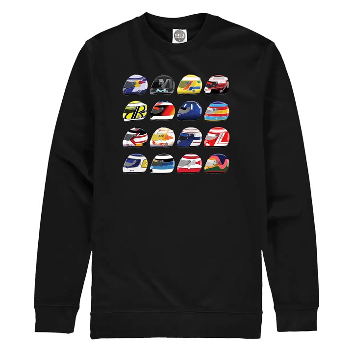 F1 Modern Helmets Sweatshirt Black - click to enlarge
