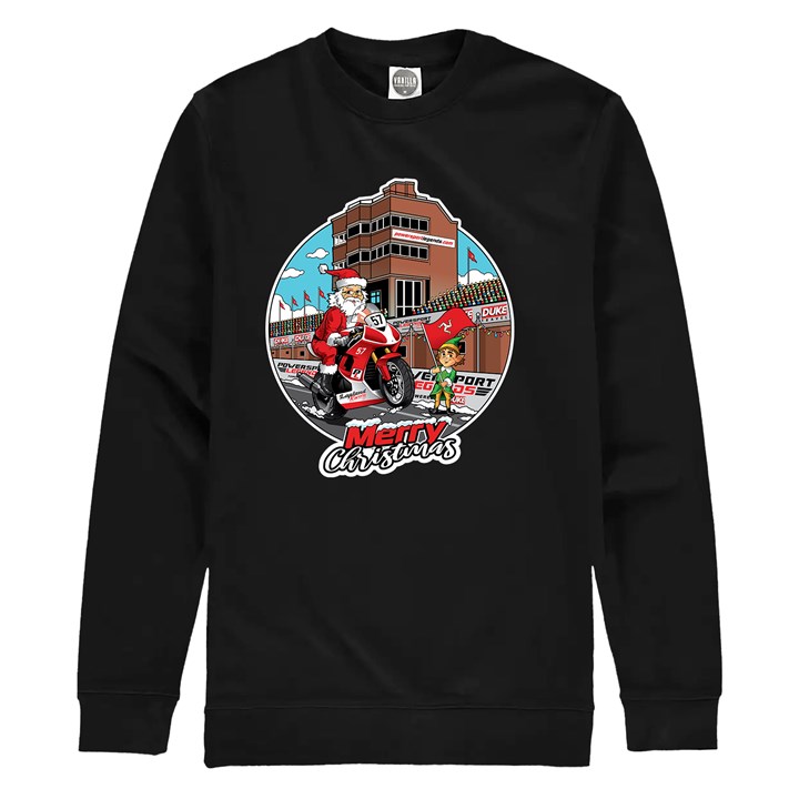 IOM Road Racing Christmas Sweatshirt Black - click to enlarge