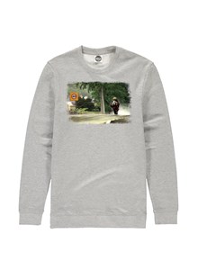 Joey Dunlop in the Rain TT 1998 Print Sweathshirt Heather Grey