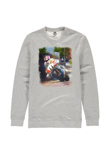 Steve Hislop Honda RVF750 Art Print Sweatshirt Heather Grey