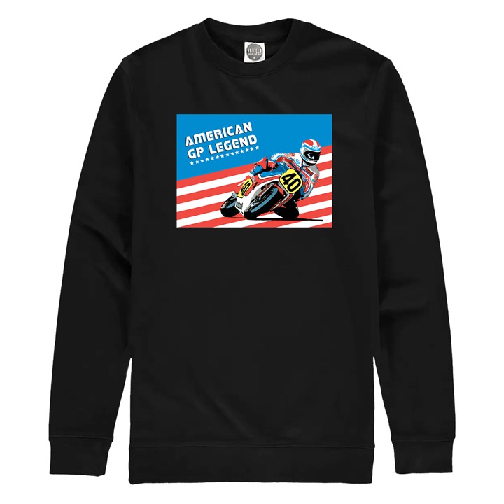 American GP Legend Freddie Spencer Sweatshirt Black - click to enlarge