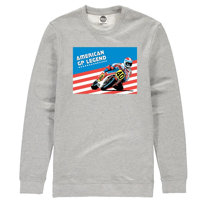 American GP Legend Freddie Spencer Sweatshirt Heather Grey - click to enlarge