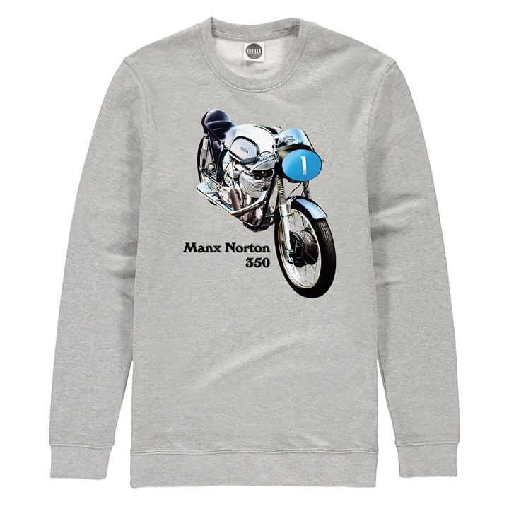 Manx Norton 350 Sweatshirt Heather Grey - click to enlarge