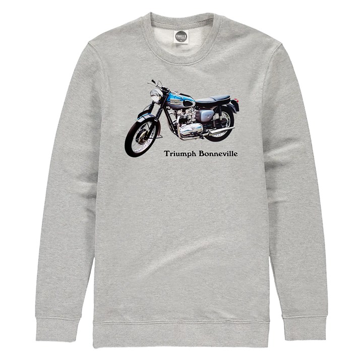 Triumph Bonneville 1961 Sweatshirt Heather Grey - click to enlarge