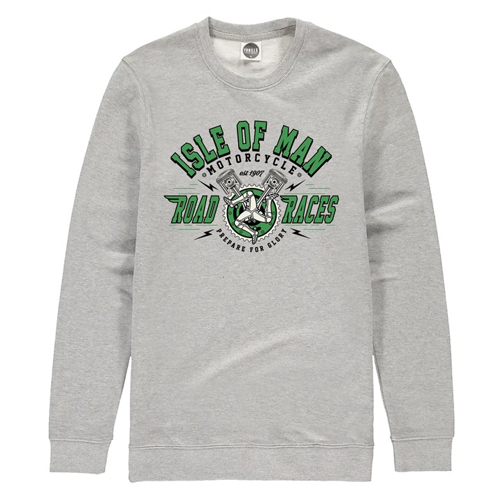 IOM Road Races Prepare for Glory Sweatshirt Heather Grey - click to enlarge