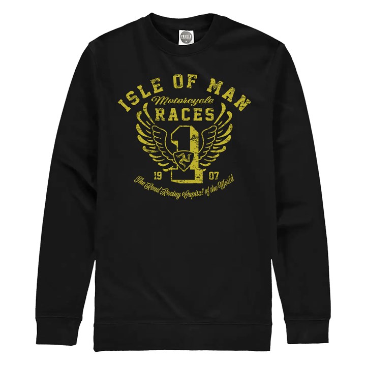 Isle of Man Road Races Distressed Wings Sweatshirt - click to enlarge