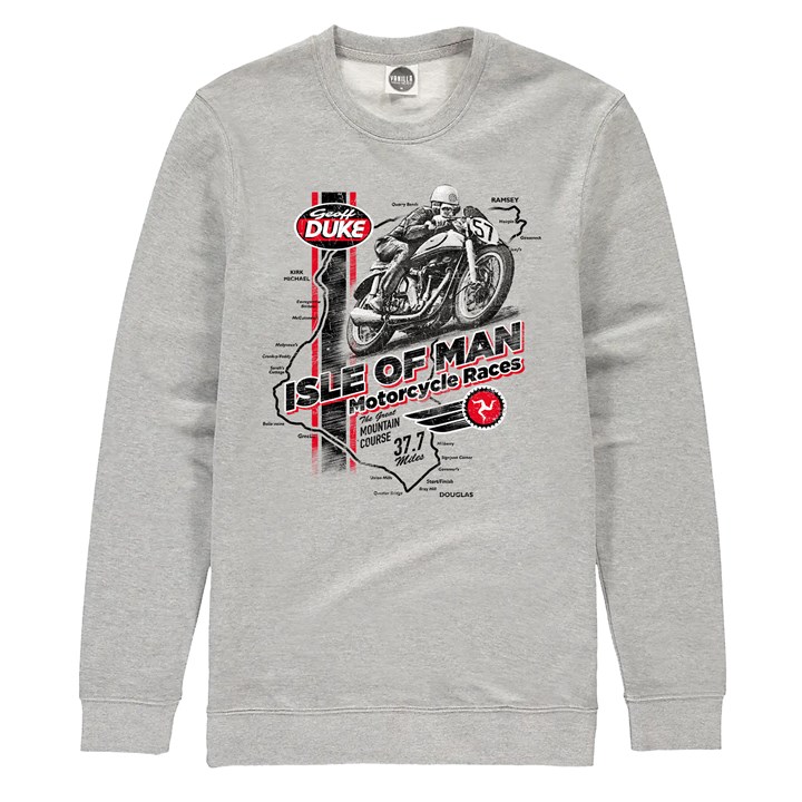 Isle of Man Road Races Geoff Duke Sweatshirt - click to enlarge