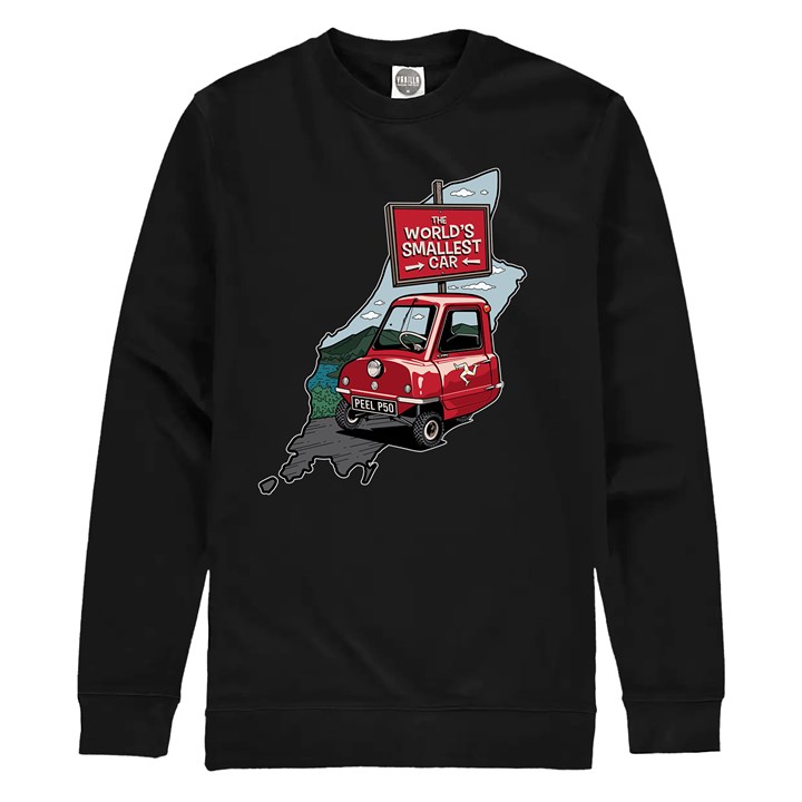 Peel P50 Worlds Smallest Production Car Sweatshirt - click to enlarge