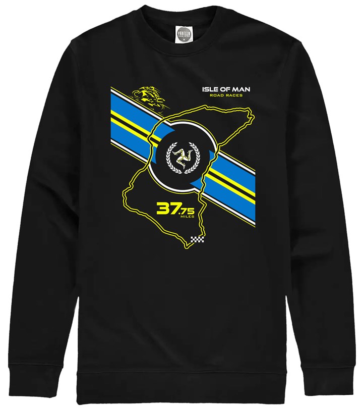 TT Course Map Stripe and Shadow Bike Sweatshirt - click to enlarge