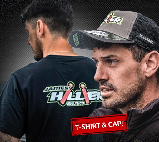 James Hillier -  Uggly & Co T Shirt & Cap - click to enlarge