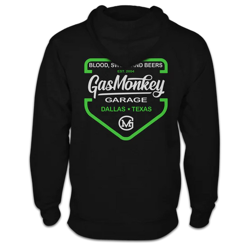 Gas Monkey Shield Zip Hoodie Black Duke Video