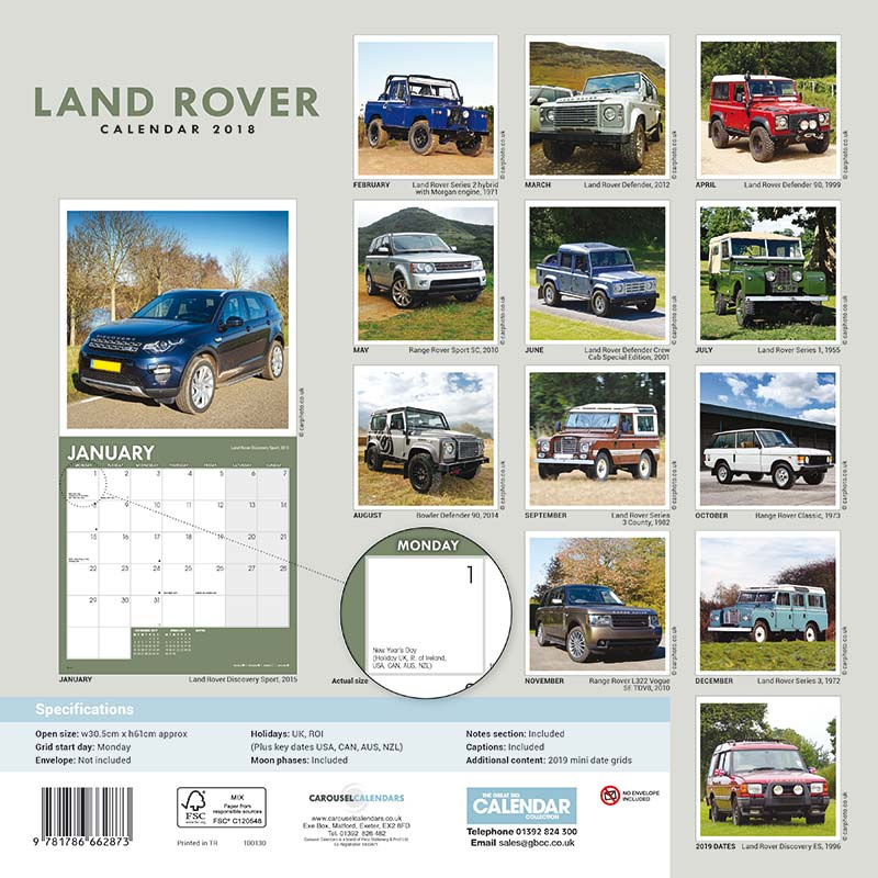 Land Rover 2018 Calendar Duke Video